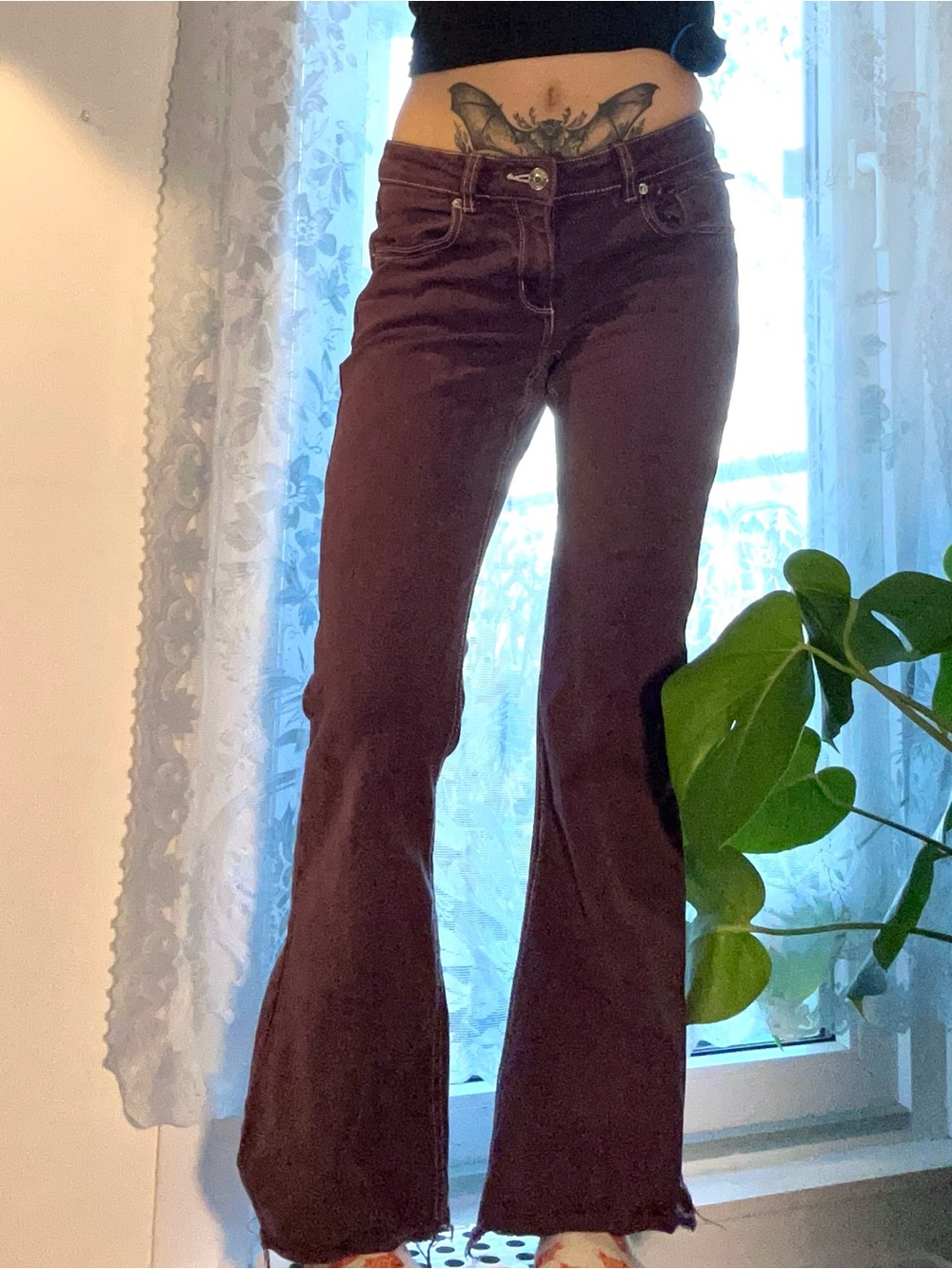 Purple Garage Denim Low Waist Flare Jeans
